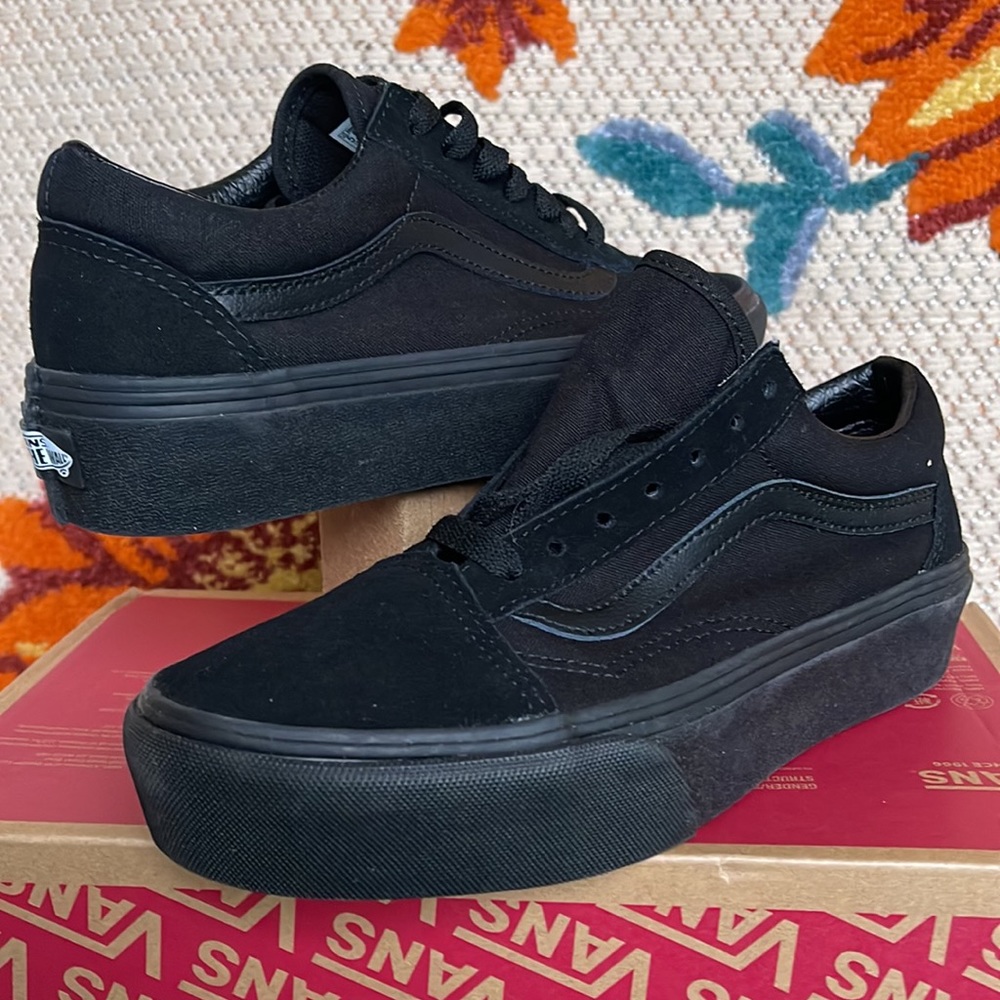 Vans Old School Platforms Black/Black WMNS - Picture 9 of 16